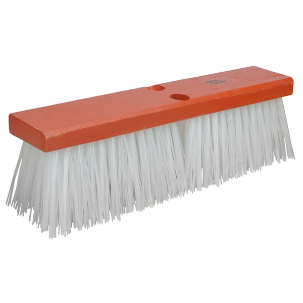 Weiler 14" Street Broom, 4" Trim, White Polypropylene Fill, Orange Block 70210 - main